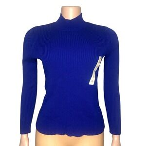 Studio Works Petites NWT Mock Turtleneck Women's Ribbed Knit Sweater Size PS